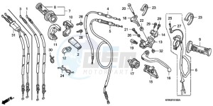 CRF250R9 Europe Direct - (ED / CMF) drawing HANDLE LEVER/SWITCH/CABLE