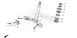 CBR600F drawing STEERING STEM