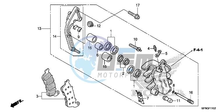 L. FRONT BRAKE CALIPER (CB1000RA)