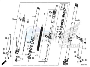 CRF450RXH Europe Direct - (ED) drawing FRONT FORK