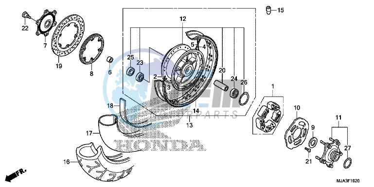 REAR WHEEL (VT750CS/C2S)