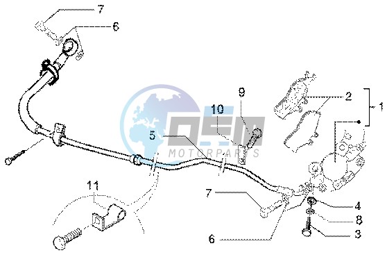 Rear brake piping-rear brake caliper