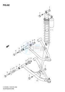 LT-Z400 (E28-E33) drawing SUSPENSION ARM (LT-Z400L1 E33)