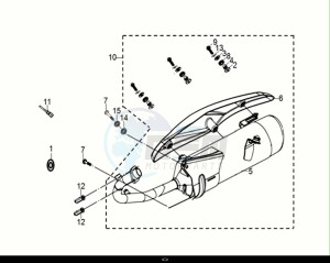 SYMPHONY 50 (XF05W1-EU) (E5) (M1) drawing EXHAUST MUFFLER