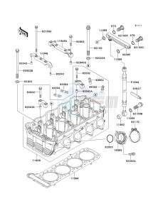 ZX 1100 E [GPZ 1100] (E1-E3) [GPZ 1100] drawing CYLINDER HEAD