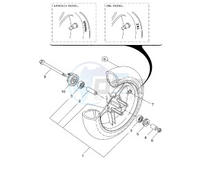 YQ AEROX 50 drawing FRONT WHEEL