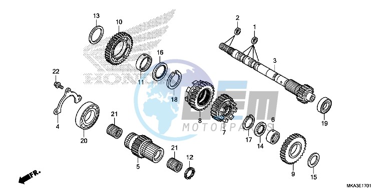 TRANSMISSION (MAINSHAFT) ( NC750XD)