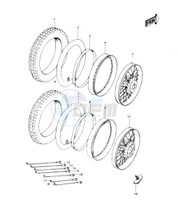 KE 125 A [KE125] (A3-A6) [KE125] drawing WHEELS_TIRES -- 76-79- -