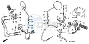 XL700V9 UK - (E / MKH SPC) drawing HANDLE LEVER/SWITCH/CABLE