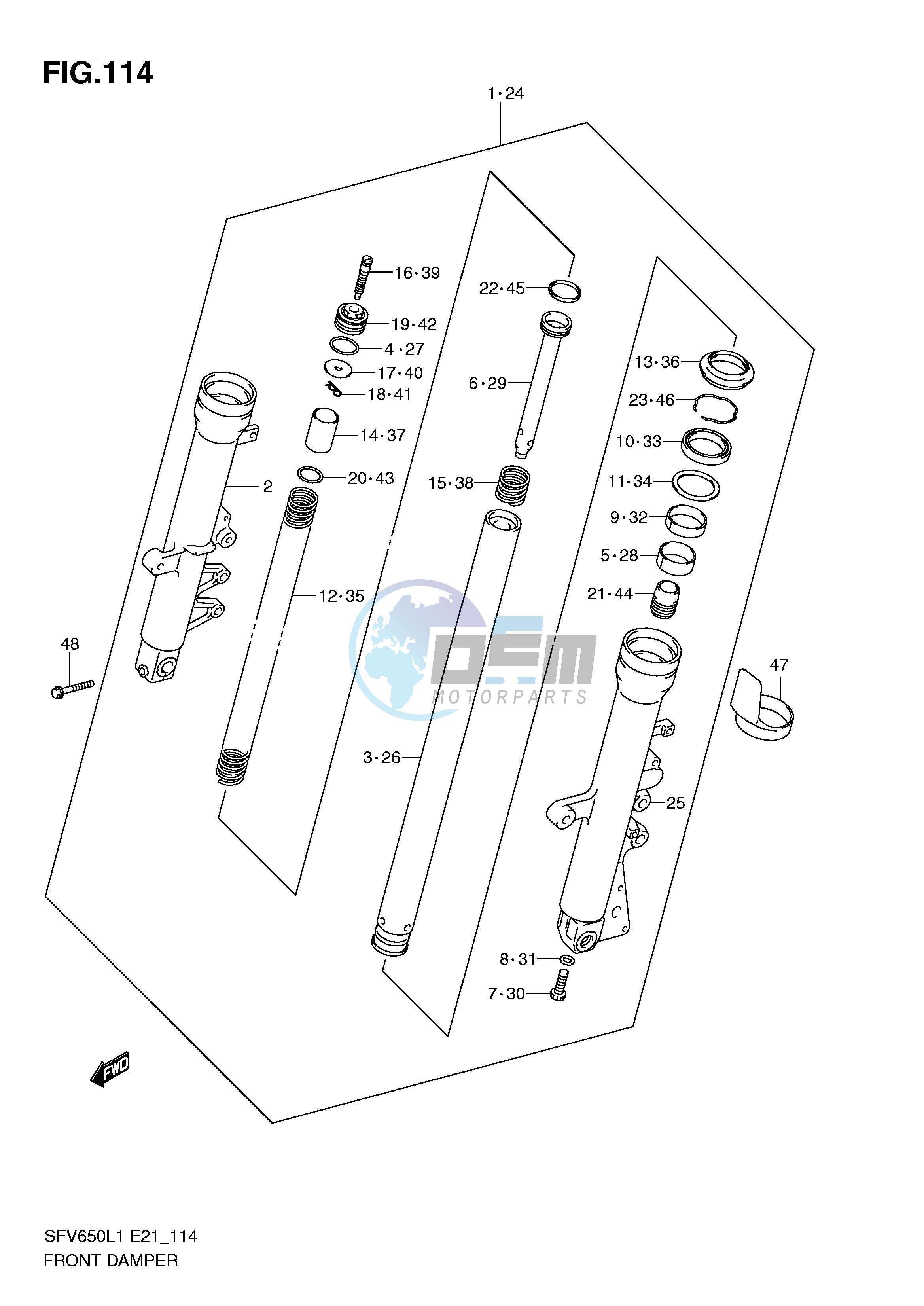 FRONT DAMPER (SFV650UAL1 E21)