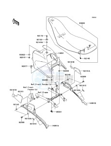 KFX700 KSV700ABF EU drawing Seat