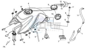 WOLF CARBURATED 125 drawing FUEL TANK - FUEL CUT