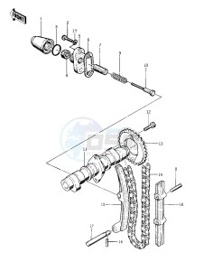 KZ 400 D (D3-D4) drawing CAMSHAFT_CHAIN_TENSIONER -- 76 -77 KZ400 - D3_D4- -