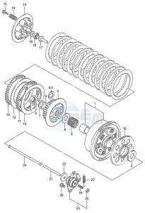 GSX600F (E28) Katana drawing CLUTCH (MODEL N P R S T)