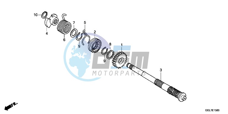 KICK STARTER SPINDLE