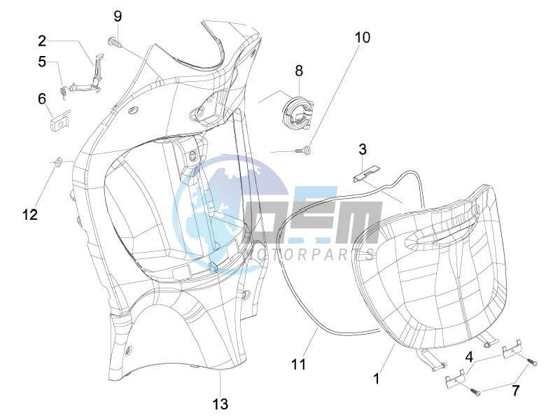 Front glove-box - Knee-guard panel