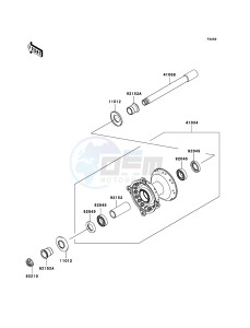 KX250F KX250YBF EU drawing Front Hub