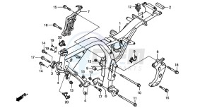 CB600F CB600F drawing FRAME BODY