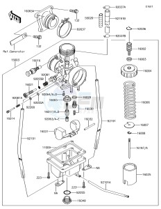 KX65 KX65AHF EU drawing Carburetor