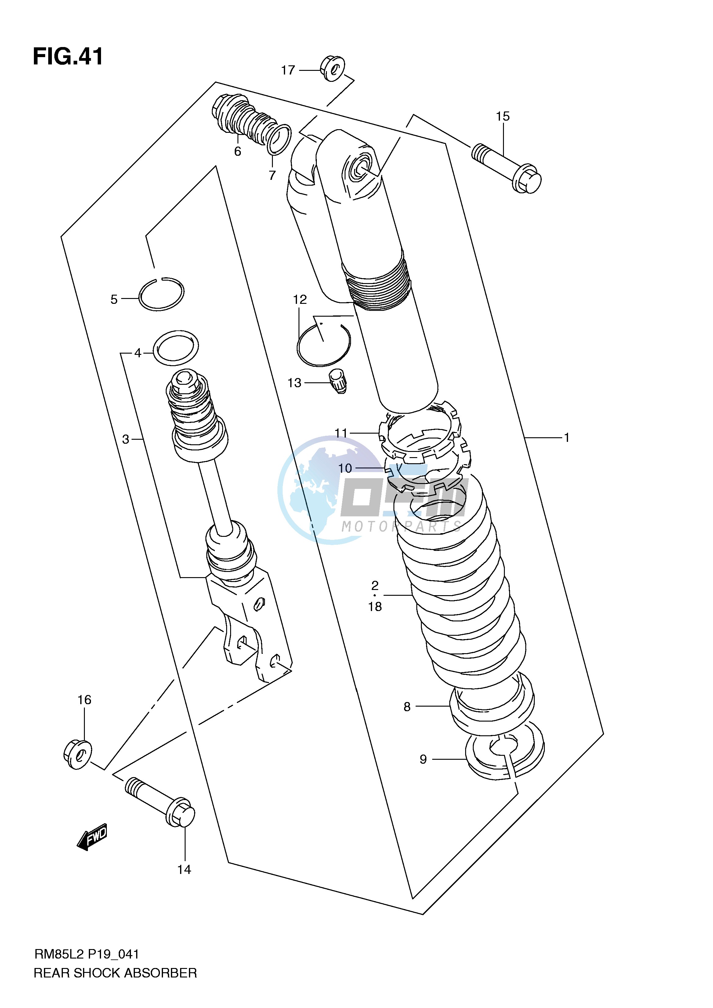 REAR SHOCK ABSORBER (RM85L2 P19)