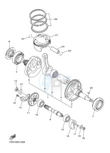 WR450F (1DX9 1DX6 1DX8 1DX7) drawing CRANKSHAFT & PISTON