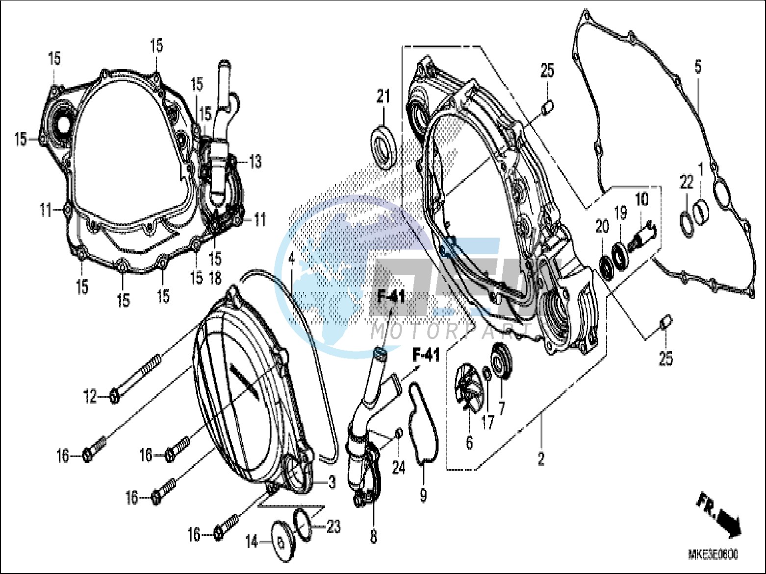 RIGHT CRANKCASE COVER/WATER PUMP