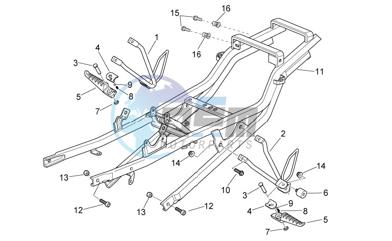 Rear footrests