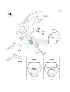 KLX 300 A [KLX300R] (A6F-A7A) A6F drawing HEADLIGHT-- S- -