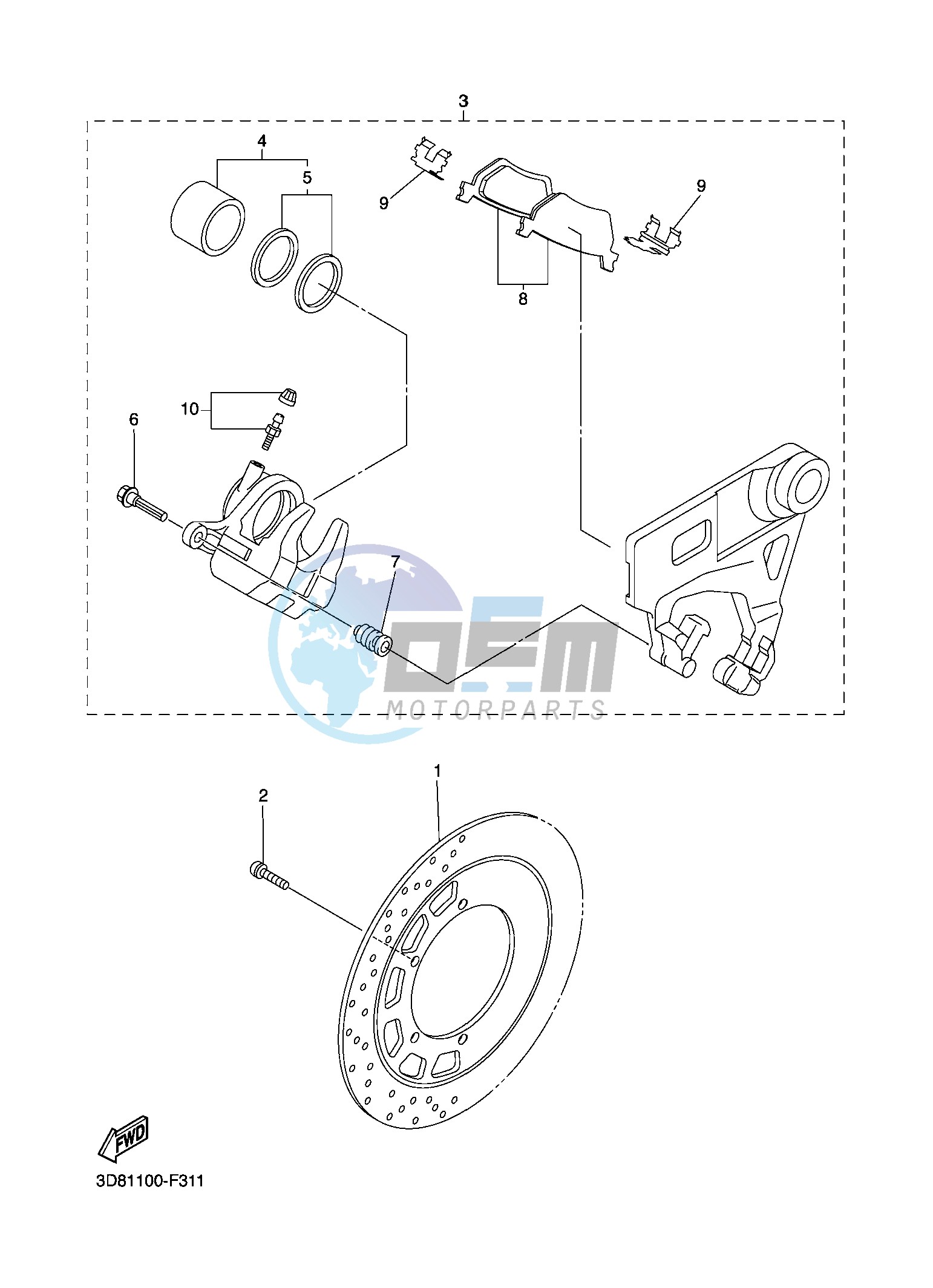 REAR BRAKE CALIPER