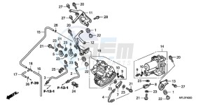 CBR1000RA9 U / ABS drawing REAR POWER UNIT/REAR VALV E UNIT