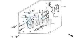 NSR50F drawing FRONT BRAKE CALIPER