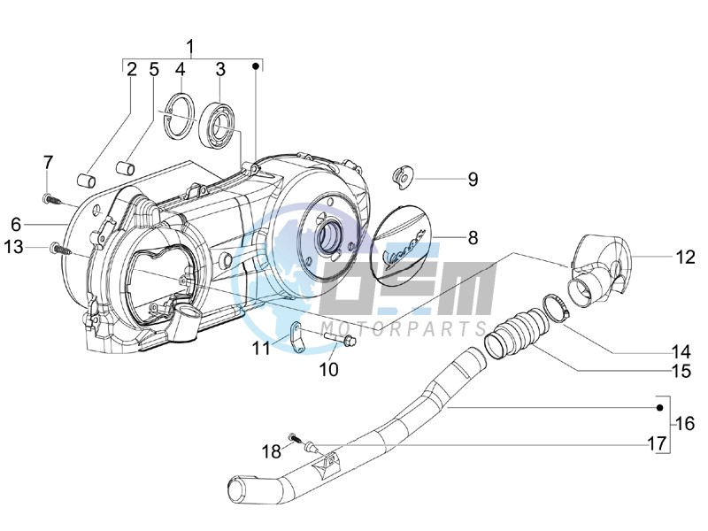 Crankcase cover and cooling