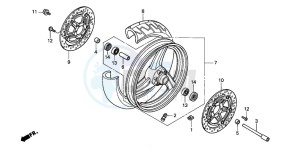 CB600F HORNET drawing FRONT WHEEL