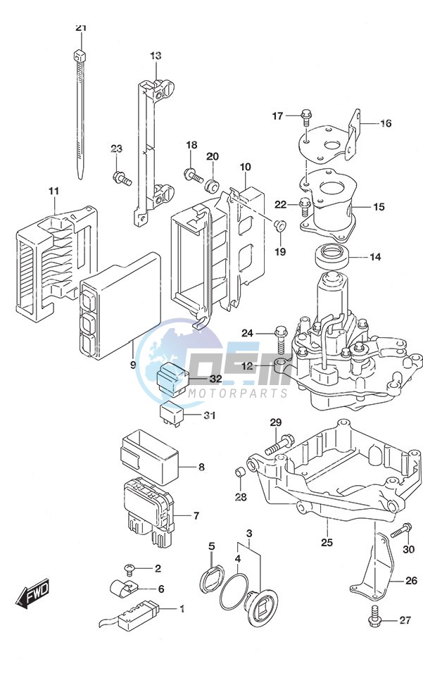 PTT Switch/Engine Control Unit