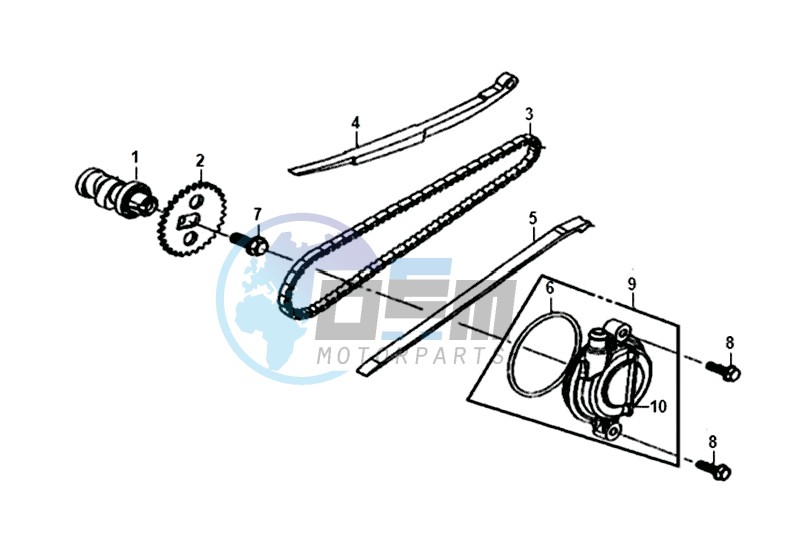 CHAIN / CHAIN TENSIONER  / CHAIN GUIDE