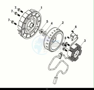 JET 14 125 LC ABS (XC12WX-EU) (E5) (M1) drawing AC GEN. ASSY