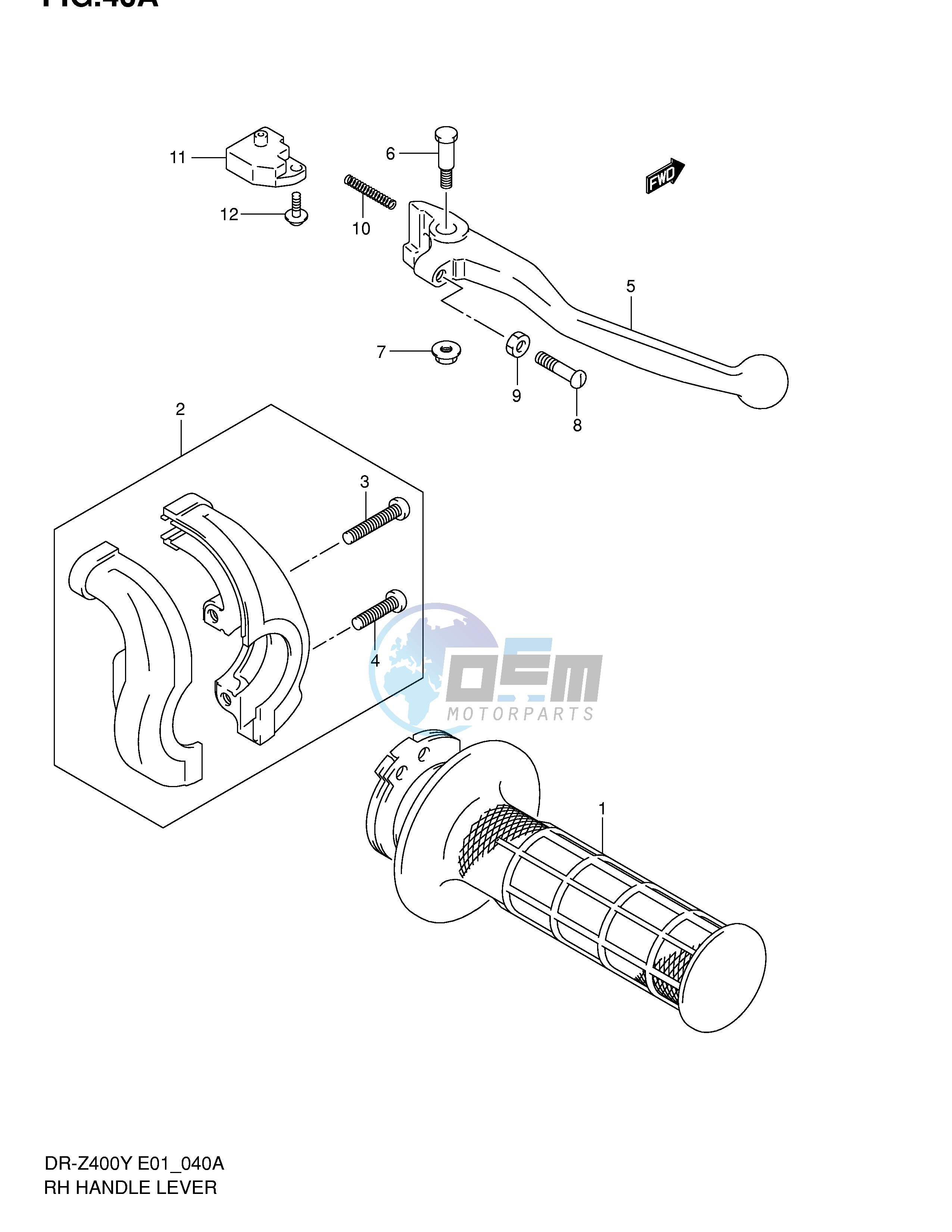 RIGHT HANDLE LEVER (DR-Z400E E24)