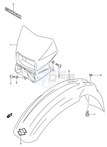 DR-Z400 (E1) drawing FRONT FENDER (DR-Z400EK2 EK3 EK4 E24)