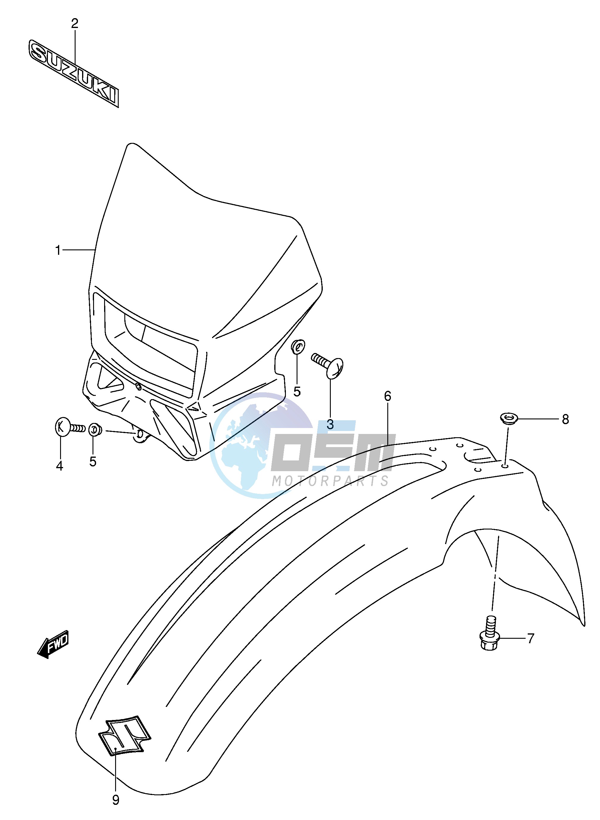 FRONT FENDER (DR-Z400EK2 EK3 EK4 E24)