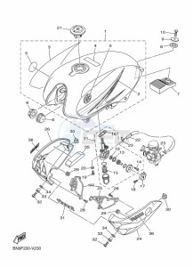 YBR125E (BN9J) drawing FUEL TANK