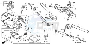 CBR1000RAA France - (F / ABS CMF HRC) drawing HANDLE PIPE/TOP BRIDGE