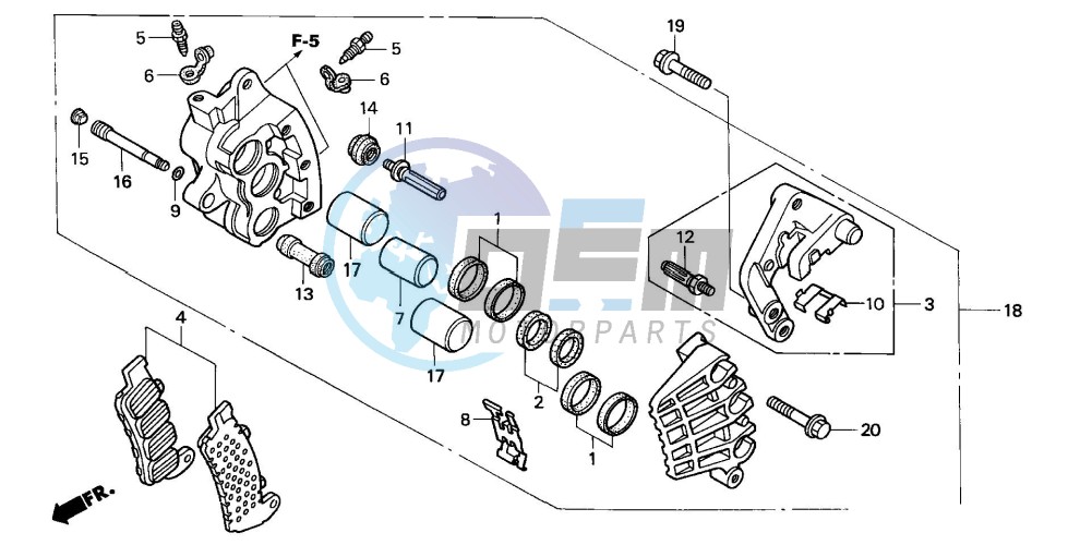 FRONT BRAKE CALIPER (R.) (XL1000V)