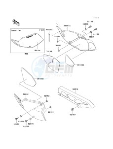 KLX 250 H [KLX250S] (H6F-H7F) H6F drawing SIDE COVERS_CHAIN COVER