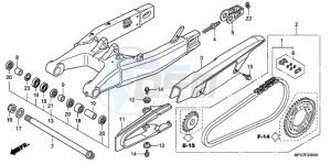 CB600FA9 France - (F / ABS CMF 25K) drawing SWINGARM