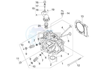 Carnaby 250 4t ie e3 drawing Cilinder head unit - Valve