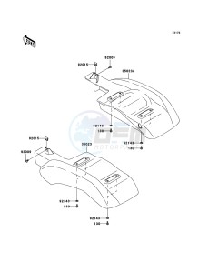 MULE 600 KAF400-B1 EU drawing Rear Fender(s)