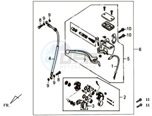 X'PRO 50 45KMH (L8) EU EURO4 drawing FRONT BRAKE  CALIPER / BRAKE LEVER /BRAKE LINE