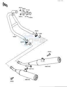 EX 250 F [NINJA 250R] (F2-F4) [NINJA 250R] drawing MUFFLER-- S- -