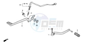 CBR1100XX SUPER BLACKBIRD drawing BRAKE PEDAL/CHANGE PEDAL