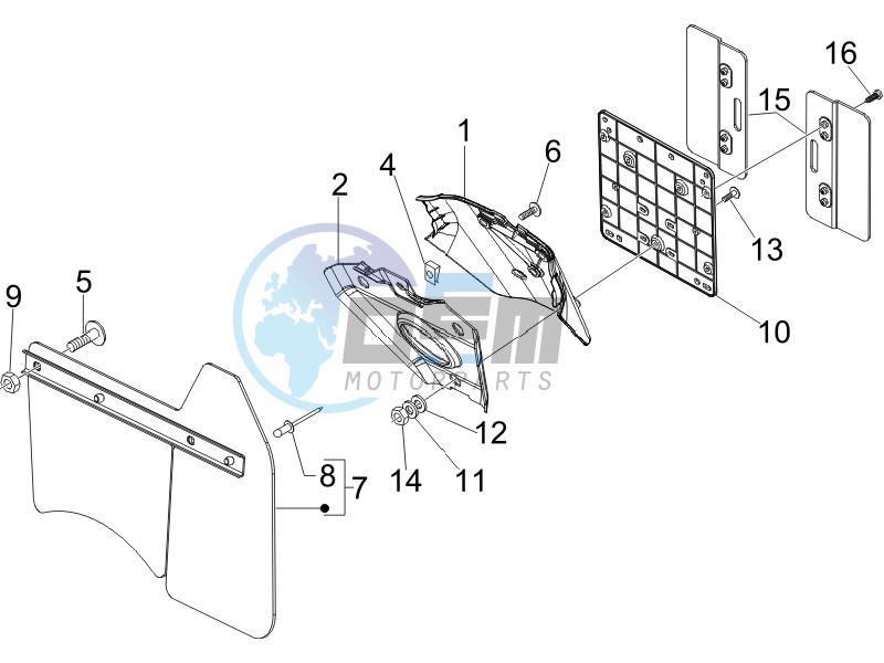 Rear cover - Splash guard